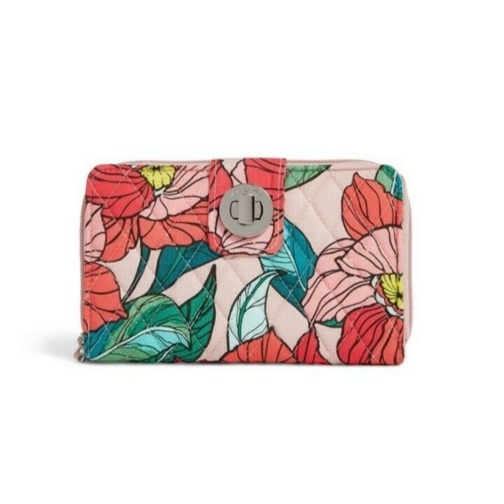 Vera Bradley floral turnlock wallet, pink